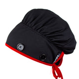 Ear Relief Bouffant Cap (BLACK w/ RED)