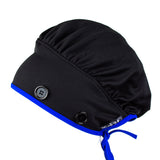 Ear Relief Bouffant Cap (BLACK w/ BLUE)