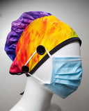 Ear Relief Bouffant Cap (Rainbow Crackle)