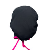 Ear Relief Bouffant Cap (BLACK w/ PINK)