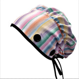 Ear Relief Bouffant Cap (Pastel Stripes)