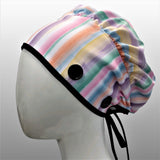 Ear Relief Bouffant Cap (Pastel Stripes)