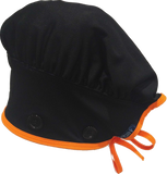 Ear Relief Bouffant Cap (BLACK w/ ORANGE)