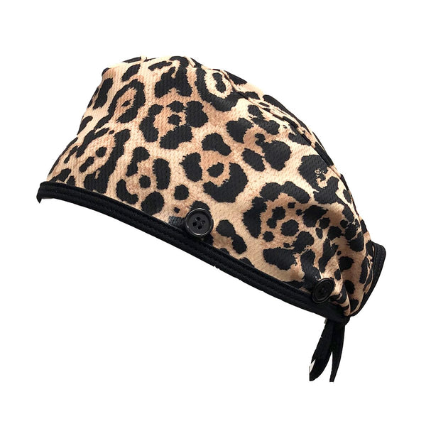 Leopard scrub cap